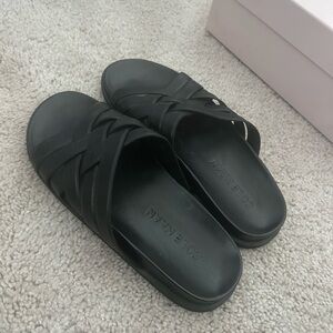 Cole Haan Black Crisscross Slide Sandals